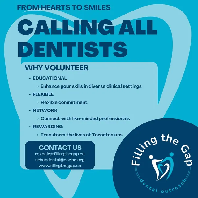 Join our non-profit dental outreach in Toronto! 🦷✨ We offer free dental care to low-income, uninsured Torontonians,...